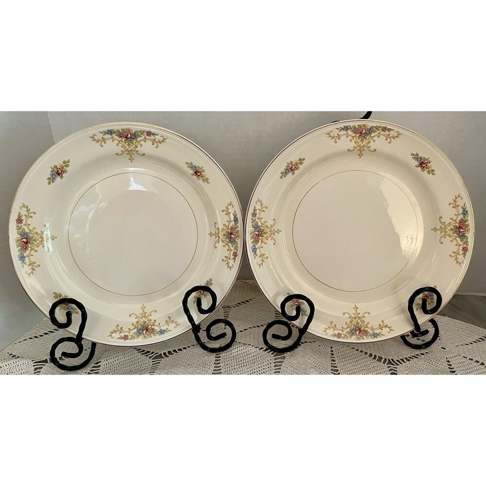 4 Vintage Homer Laughlin Eggshell Nautilus Rochelle 9” Dinner Plates